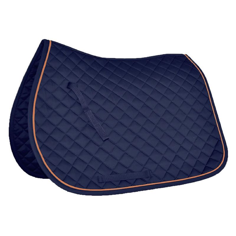 Mark Todd Piped Saddlecloths (Navy/Orange, Cob)